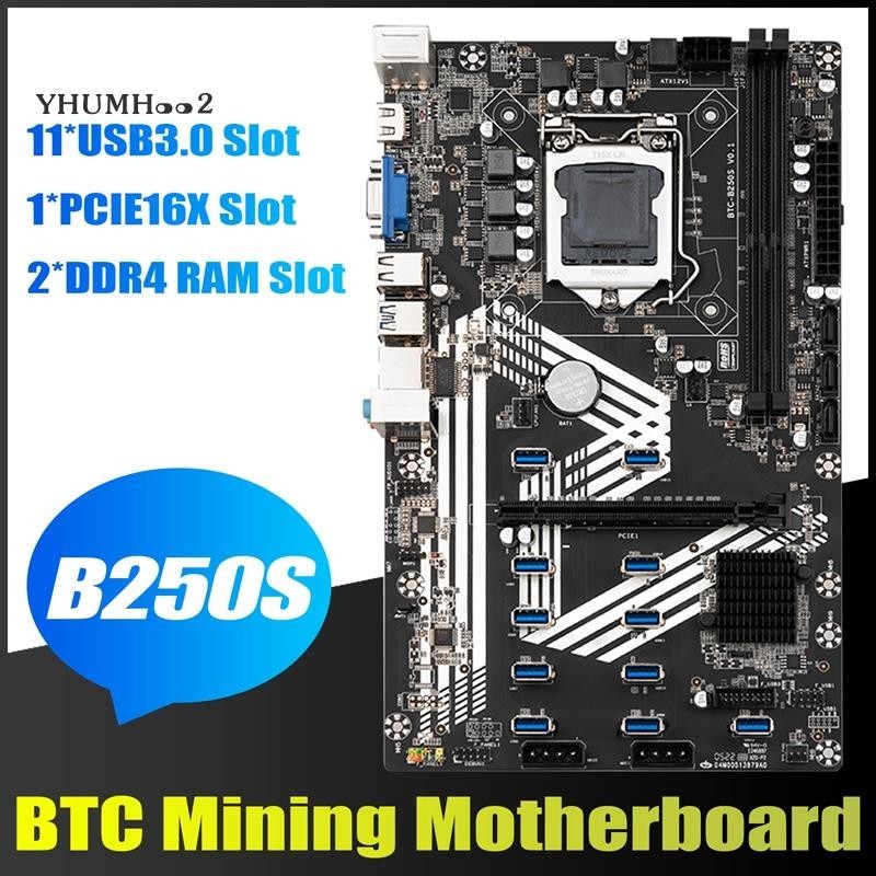 [yhumh002 ]B250S Btc เมนบอร ์ ดการขุด LGA1151 11XUSB3.0 +1XPCIE 16X สล ็ อต DDR4