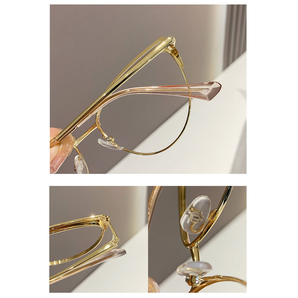 โลหะ Cat Eye Photochromic ป้องกันรังสีแว่นตาสําหรับผู้หญิงผู้ชายแว่นตากันแดดกรอบแว่นตา Transition Shade เปลี่ยนเลนส์แว่นตาคอมพิวเตอร์ Anti Blue Light Transitional - รูปที่ 3