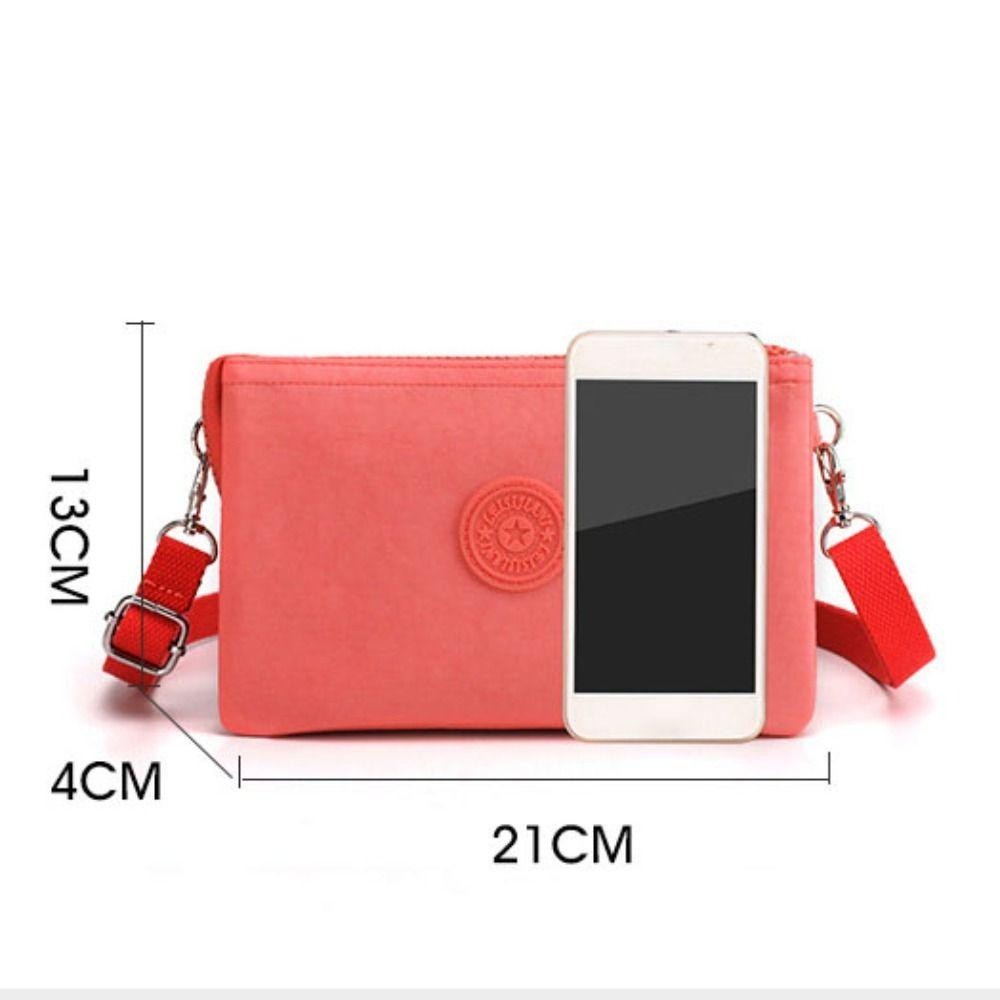 CARAMELO Canvas Wallet กระเป๋าใส่เหรียญหลายชั้นแบบพกพา Simple Large capacity Nylon Money Handbag ID บัตรเครดิต