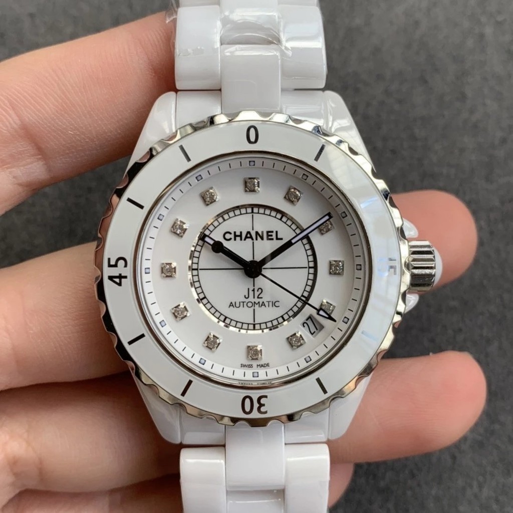 Kor โรงงาน Chanel J12 Series H5702 อัตโนมัตินาฬิกาเซรามิคสีขาวเวอร ์ ชั ่ นเกาหลีความหนาแน ่ นสูงนําเข ้ าเซรามิคผู ้ ชายผู ้ หญิงคู ่ นาฬิกา 38 มม .