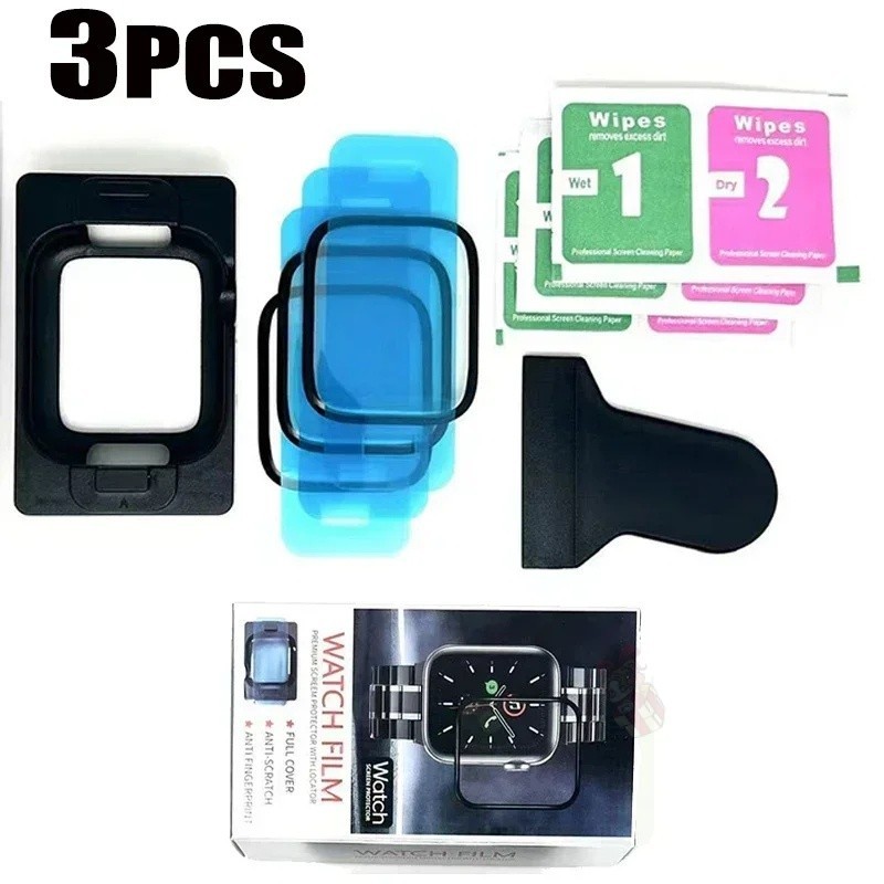 ถาดกันรอยหน้าจอ เซรามิค สําหรับ Smart Watch Ultra 2 Ultra Series 9 8 7 6 SE 5 4 3 2 1 ขนาด 49 มม. 41 มม. 45 มม. 44 มม. 42 มม. 40 มม. 38 มม. 3 ชิ้น