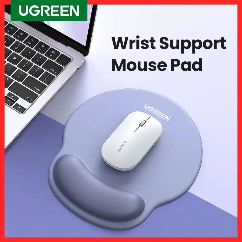 Ugreen แผ่นรองเมาส์สายรัดข้อมือ Ergonomic Mousepad ลื่นหน่วยความจําโฟมสําหรับ Office Home คอมพิวเตอร์ PC โต๊ะผ้า Mousepad