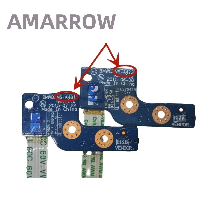 แล็ปท็อปปุ่มสวิทช์ไฟสําหรับ Lenovo Ideapad 300-14ISK 300-14IBR 300-14 NS-A481 NS-A473