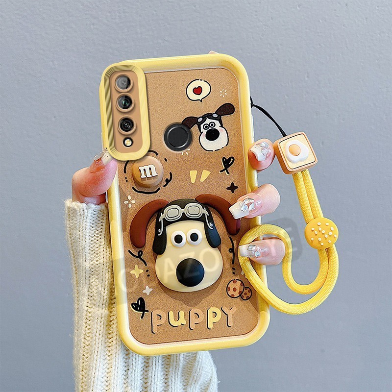 สําหรับ Huawei Nova 4 ปลอกซิลิโคนกันกระแทกเชือกมือ VCE-L22 กรณี 3D สเตอริโอตุ ๊ กตาการ ์ ตูนสีสันขอบนุ ่ มเคสโทรศัพท ์ สุนัข
