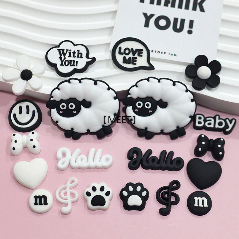 [ Meet ] 10pcs/pack การ ์ ตูนแกะน ้ อยกาวนุ ่ ม DIY เครื ่ องประดับอุปกรณ ์ เสริมเคสโทรศัพท ์ ฉนวนกันความร ้ อนถ ้ วยน ้ ําตกแต ่ ง Patch PVC กาวนุ ่ มชุดอุปกรณ ์ เสริม