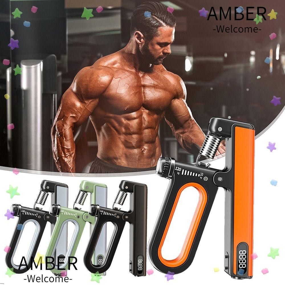 Amber Grip Strength Trainer, 10-100Kg ปรับอัตโนมัตินับ Hand Grip Strengthener, Power การออกกําลังกายจอแสดงผลดิจิตอลลื ่ น Heavy Gripper ฟิตเนส