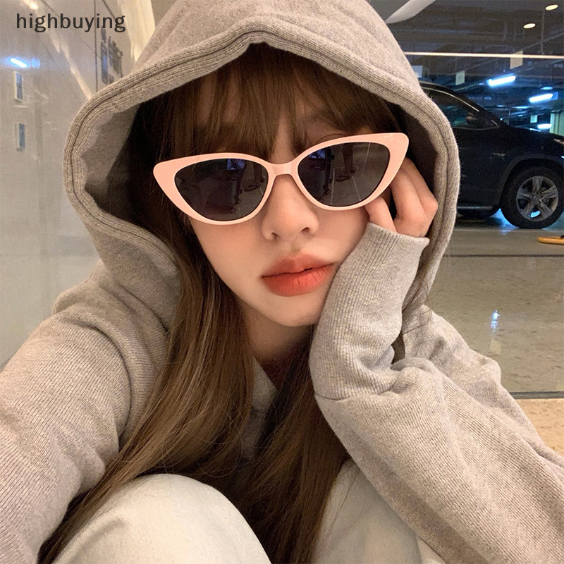 [ซื้อสูง] แว่นกันแดด Cat-Eye สามเหลี่ยมสําหรับผู้หญิงสีชมพู Cat-Eye แว่นกันแดดสาวร้อนแว่นตาชายหาดเดินทางกลางแจ้ง Camping สต็อกใหม่