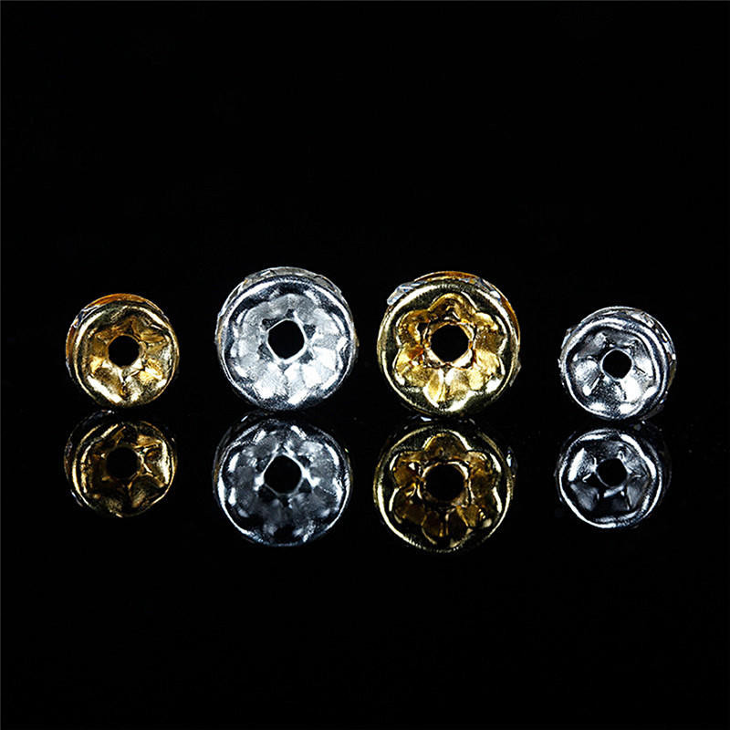 40/80pcs 6/8mm เพชรคริสตัล Rondelle ลูกปัดหลวมสําหรับเครื ่ องประดับทํา DIY สร ้ อยคอสร ้ อยข ้ อมือจี ้ วัสดุ