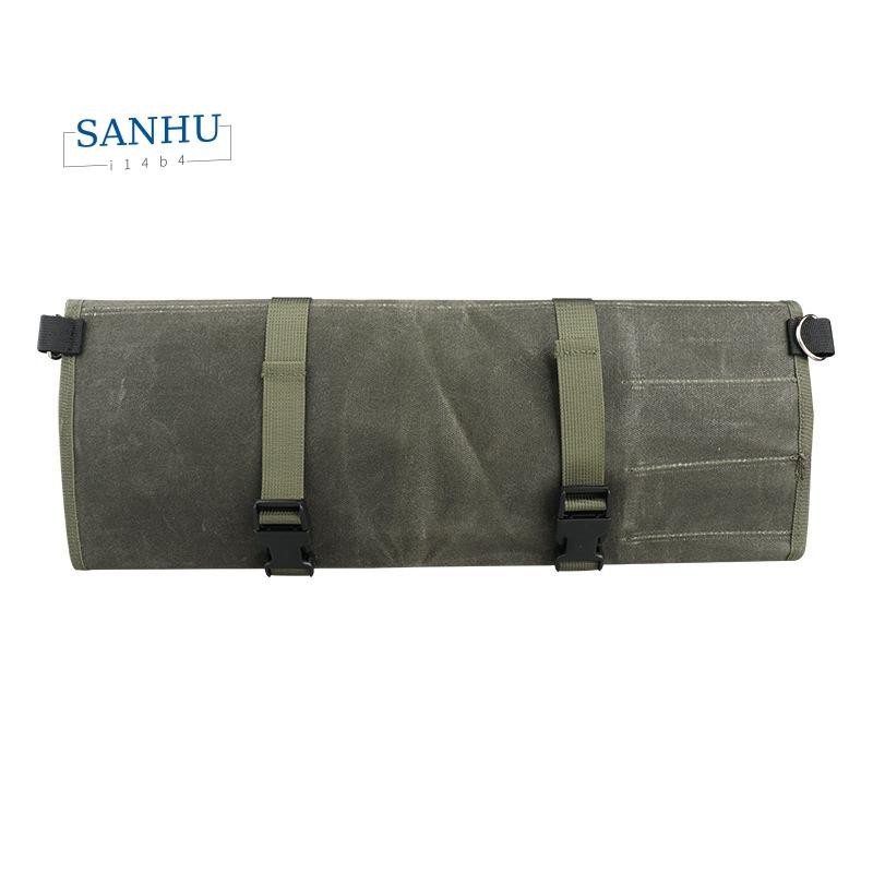 【sanhui14b4 】 กระเป ๋ าม ้ วนมีดเชฟกระเป ๋ าเก ็ บของในครัวที ่ ใส ่ มีดกระเป ๋ าถือ