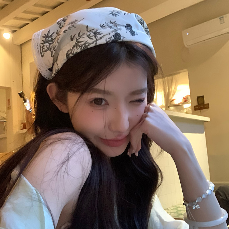 ใหม ่ จีนหมึกไม ้ ไผ ่ สามเหลี ่ ยมผ ้ าพันคอแถบคาดศีรษะผ ้ าพันคอป ่ า Girly แถบคาดศีรษะขี ้ เกียจแถบคาดศีรษะภาพอุปกรณ ์ เสริมผม