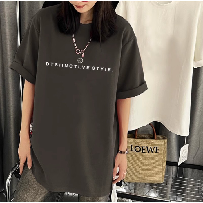 พร้อมส่ง เสื้อยืดแขนสั้น ขนาดใหญ่ รูปแบบตัวอักษร แฟชั่นสไตล์เกาหลี ไซซ์ M-3XL