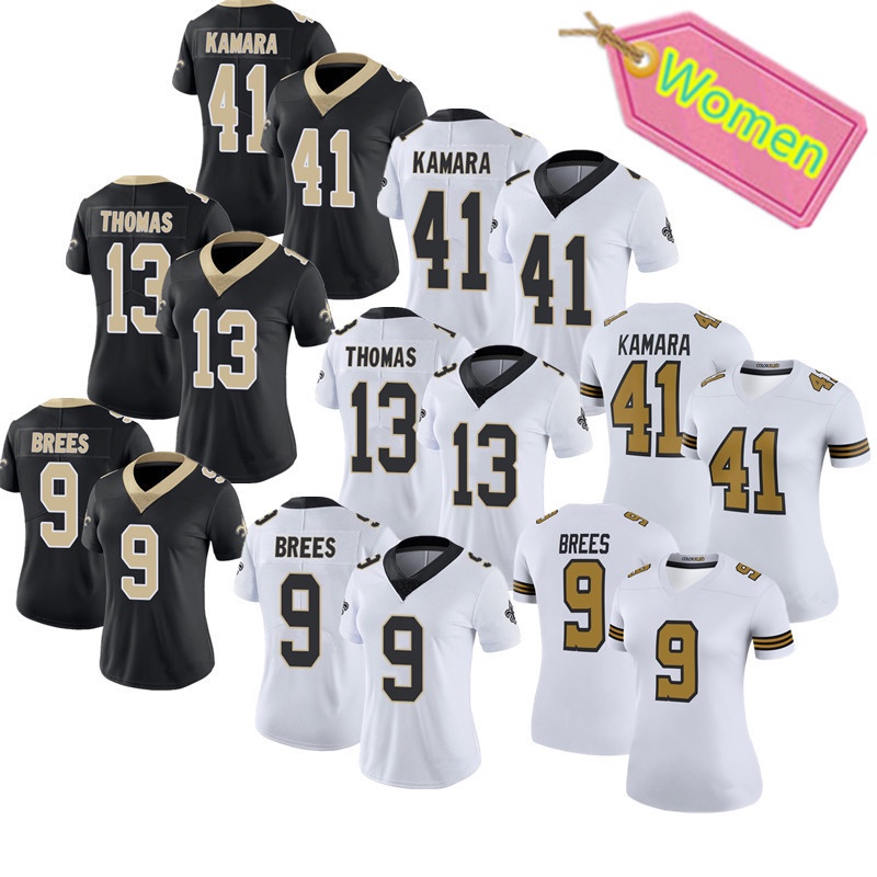 Nfl Womens Saints Saints 41 Kamara 9 Brees 13 Thomas Womens Rugby Jersey ZWHS