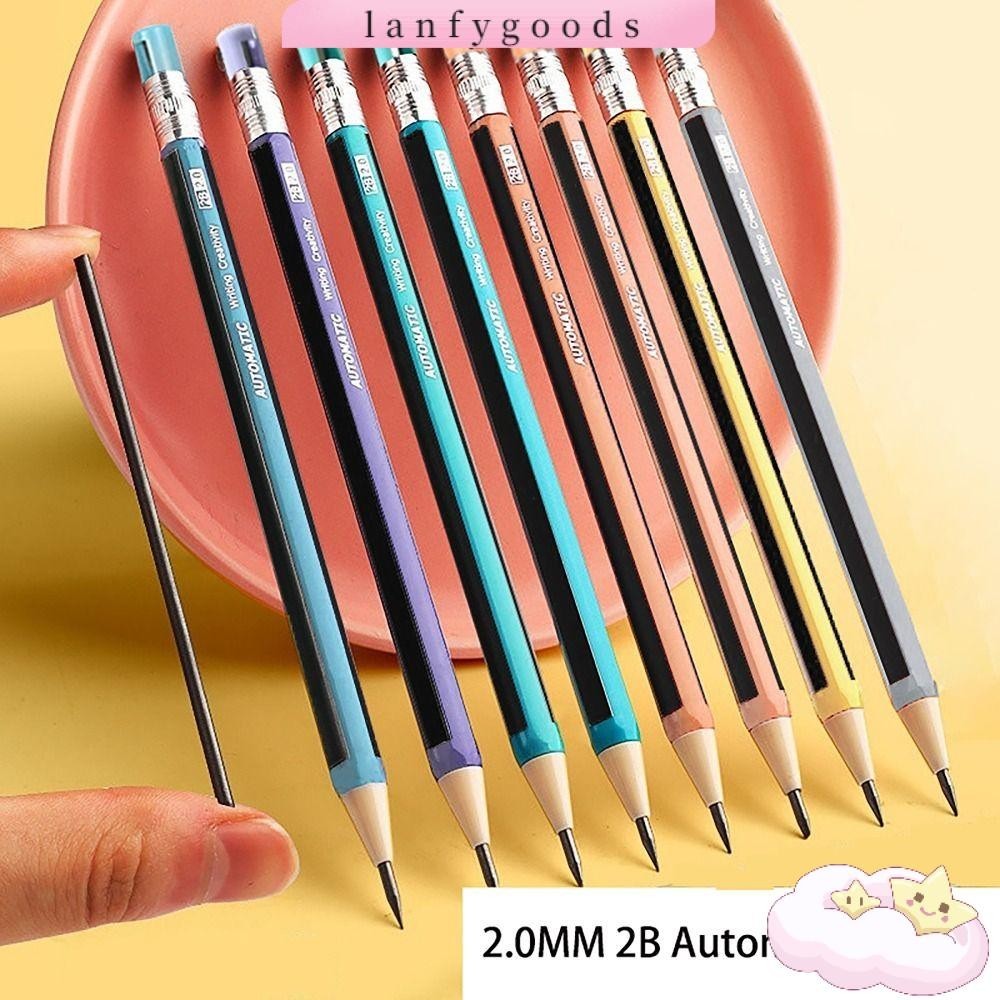 Lanfy ดินสออัตโนมัติพร ้ อม Sharpener 2.0 มม.2B ดินสอกดของขวัญ Sketch วาดเครื ่ องมือเขียนเครื ่ องเขียนกดประเภท Sketch ดินสอโรงเรียนสํานักงาน