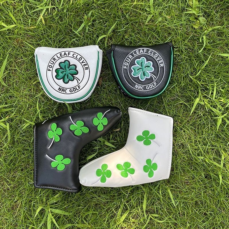 Golf Clover ตรงครึ ่ งวงกลมพัตเตอร ์ ฝาครอบคลับ PU ผ ้ ากันน ้ ําฝาครอบป ้ องกันหัวฝาครอบป ้ องกัน