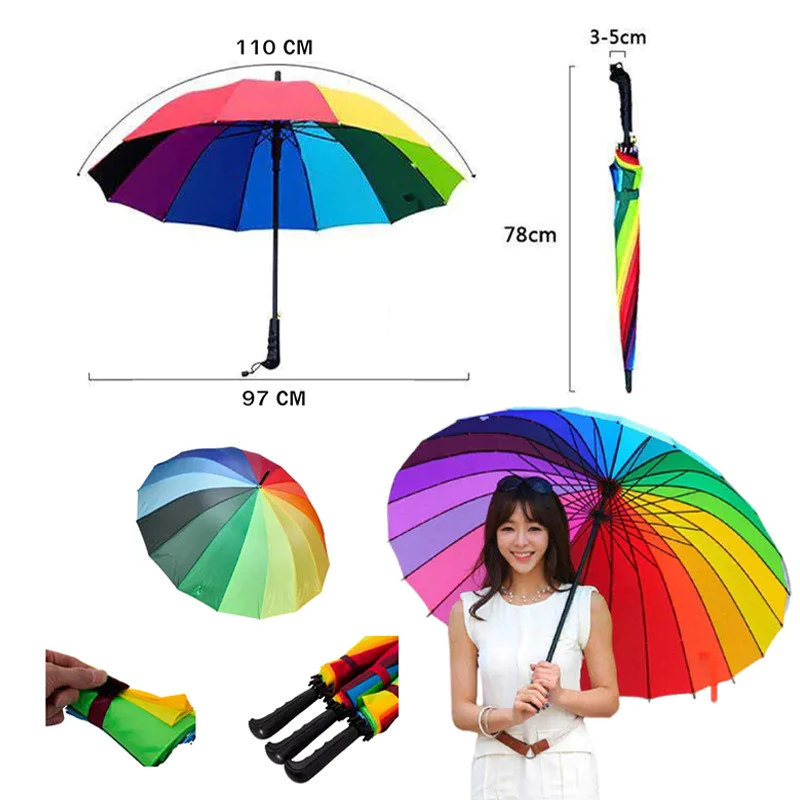 ร่มใหญ่ เนื้อโปร่งแสง สีรุ้ง กันฝน-กัน UV แฟชั่นสดใส thumbnail 8