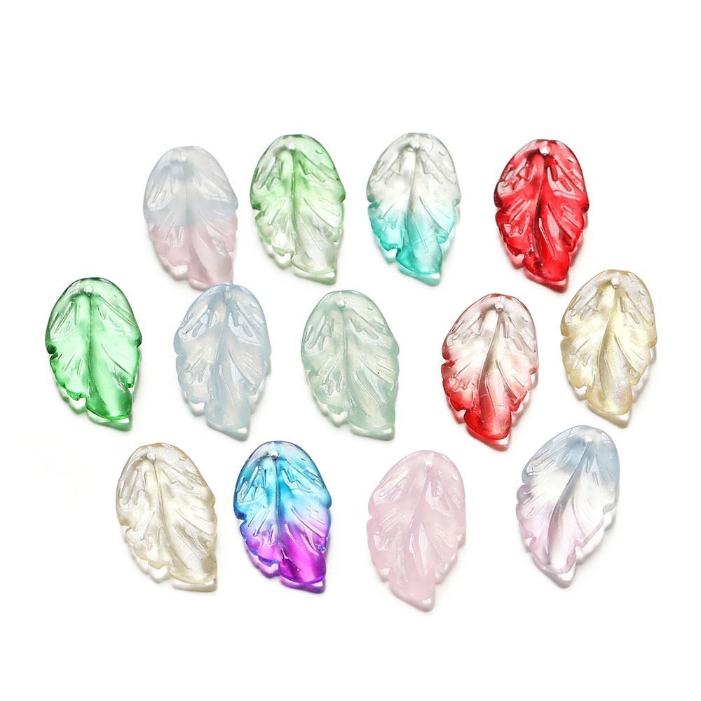 St. kunkka 10-30 ชิ ้ นเคลือบมันหางม ้ าดอกไม ้ Feather Leaf 2 สี All-Match Leaf จี ้ สําหรับ DIY สร ้ อยคอจี ้ ทํา