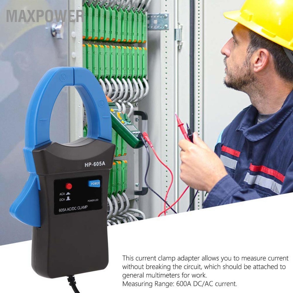 Maxpower hp605a 600A DC AC Current Clamp Adapter ClampOn Meter เครื่องทดสอบพร้อม Test Probes