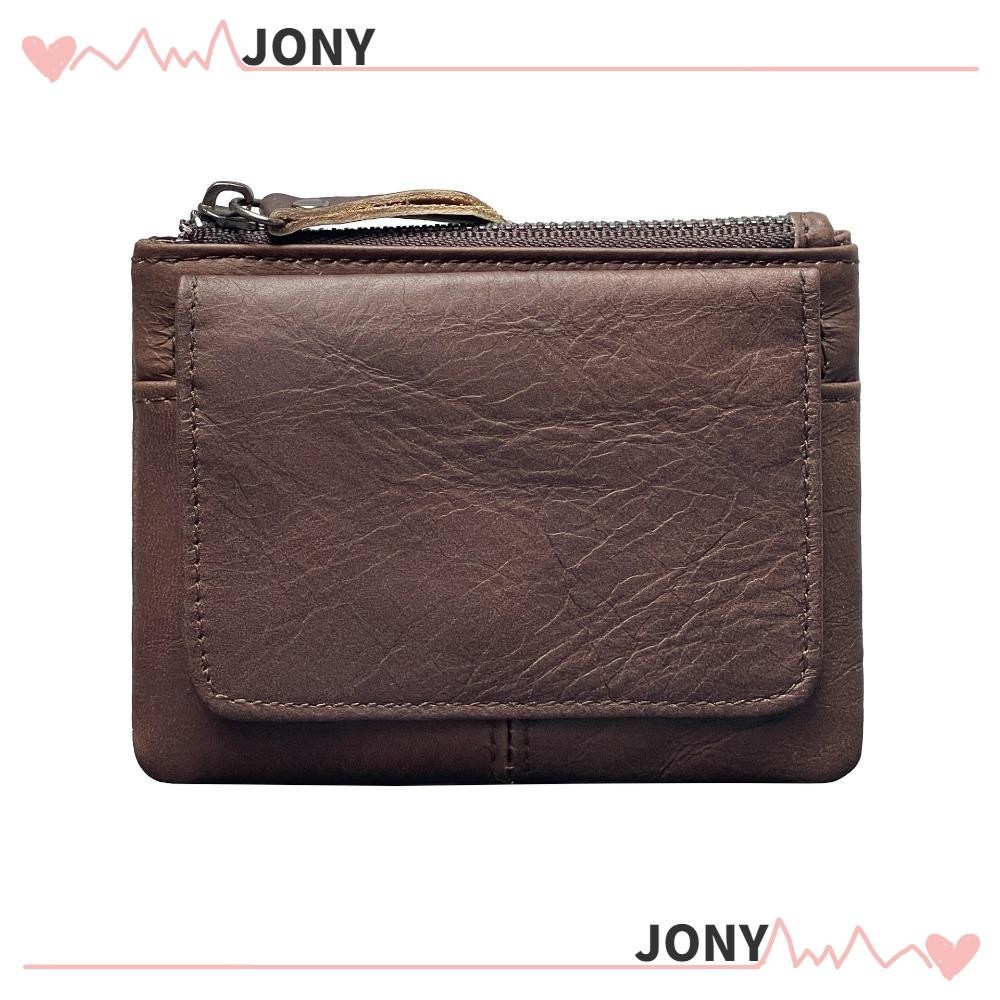Jy1 RFID Wallet, Mini Multi Card Seat Coin Purse , Creative Slim Real Leather Storage Bag Men