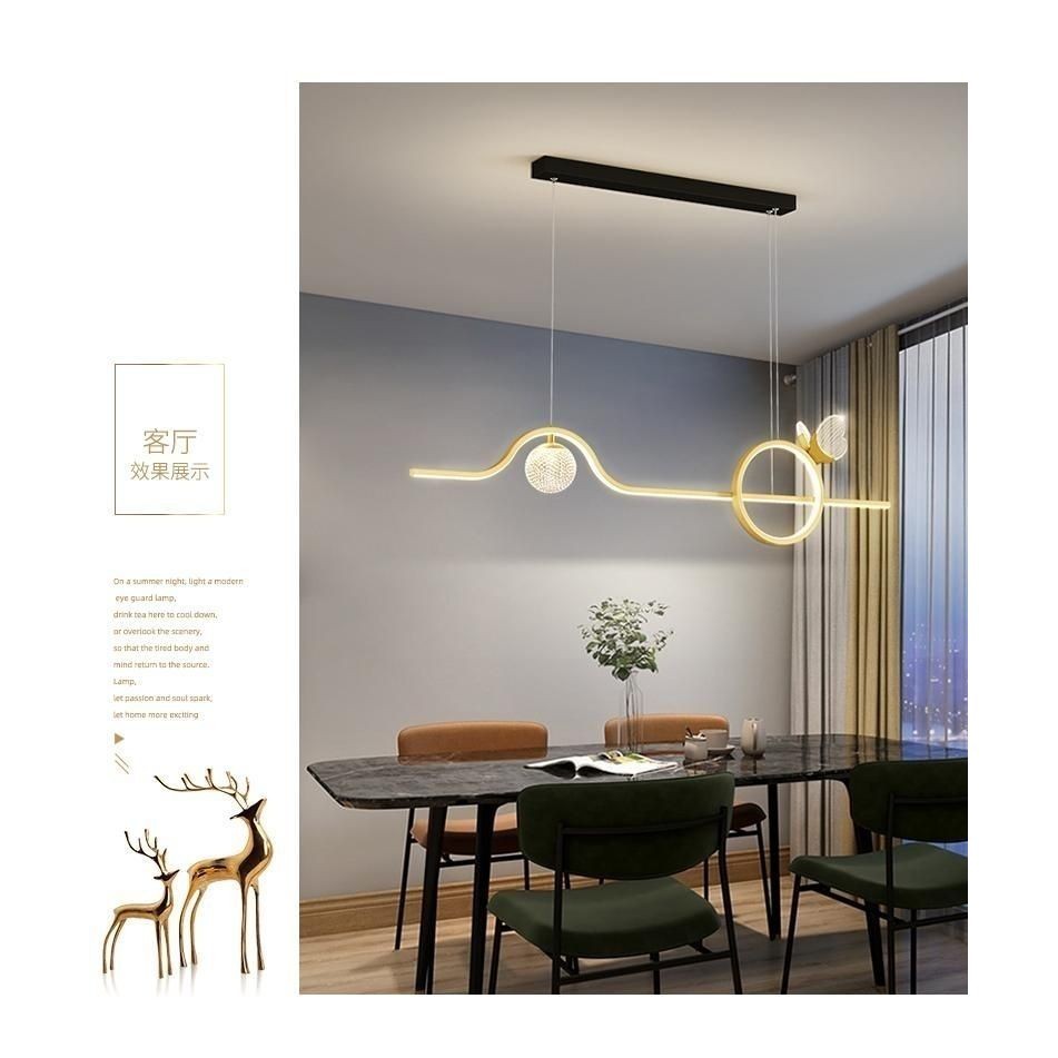 ห ้ องรับประทานอาหารโคมระย ้ าโมเดิร ์ น Minimalist โต ๊ ะรับประทานอาหารโคมไฟสแกนดิเนเวียนหรูหรายาวจี ้ รับประทานอาหาร - รูปที่ 7