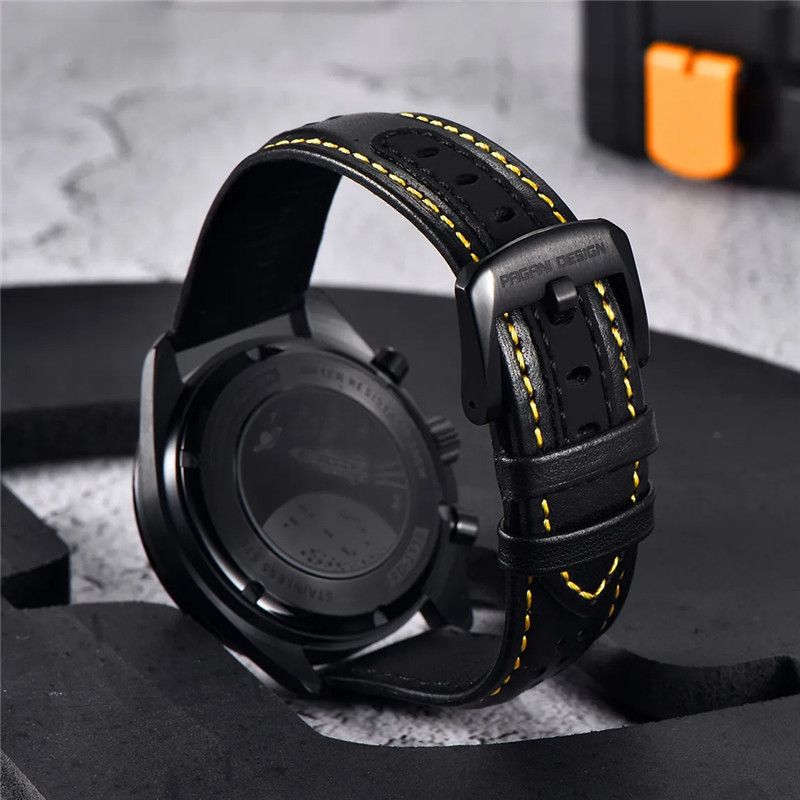 PAGANI DESIGN ต้นฉบับ 40 มิลลิเมตรผู้ชายนาฬิกาญี่ปุ่น TMI VK63 โครโนกราฟ AR แซฟไฟร์แก้วผู้ชายนาฬิกาควอตซ์ PD-1779