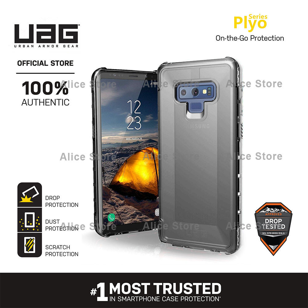 เคสโทรศัพท ์ UAG Plyo Series สําหรับ Samsung Galaxy Note 9 พร ้ อมฝาครอบป ้ องกันการหล ่ นทหาร - สีเทาอ ่ อน