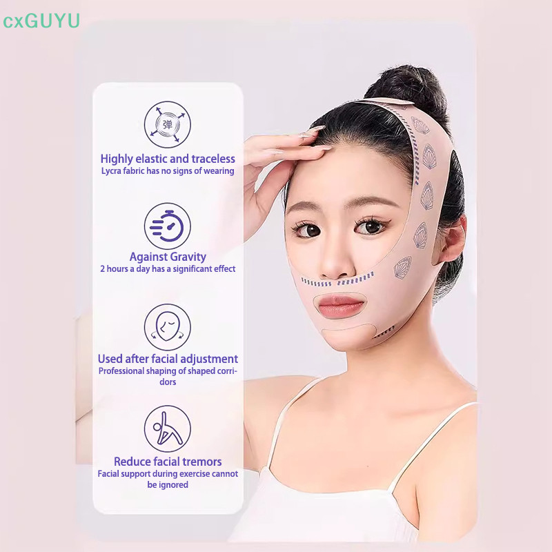 [cxGUYU ] Chin Cheek Slimming V Shaper V Line Lifg Mask Face Lifg Anti Wrinkle Strap Band Sleeping Mask Beauty Health PRTA