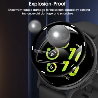 Garmin Vivoactive 3/4/4S/5 ฟิล์มกระจกนิรภัย 3 ชิ้น ขอบดํา ป้องกันรอยขีดข่วน สําหรับรุ่น 3 เพลง, 4, 4S, 5