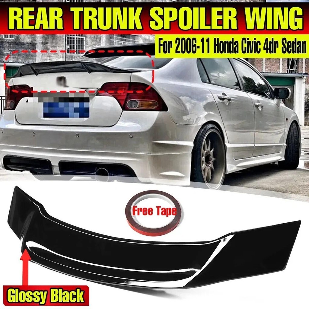 R สไตล์รถด้านหลังสปอยเลอร์ Wing Lip สําหรับ Honda สําหรับ Civic 8th 2006-2011 9th Gen 2012-2015 ด้านหลังสปอยเลอร์ Lip Boot Wing Body Kit