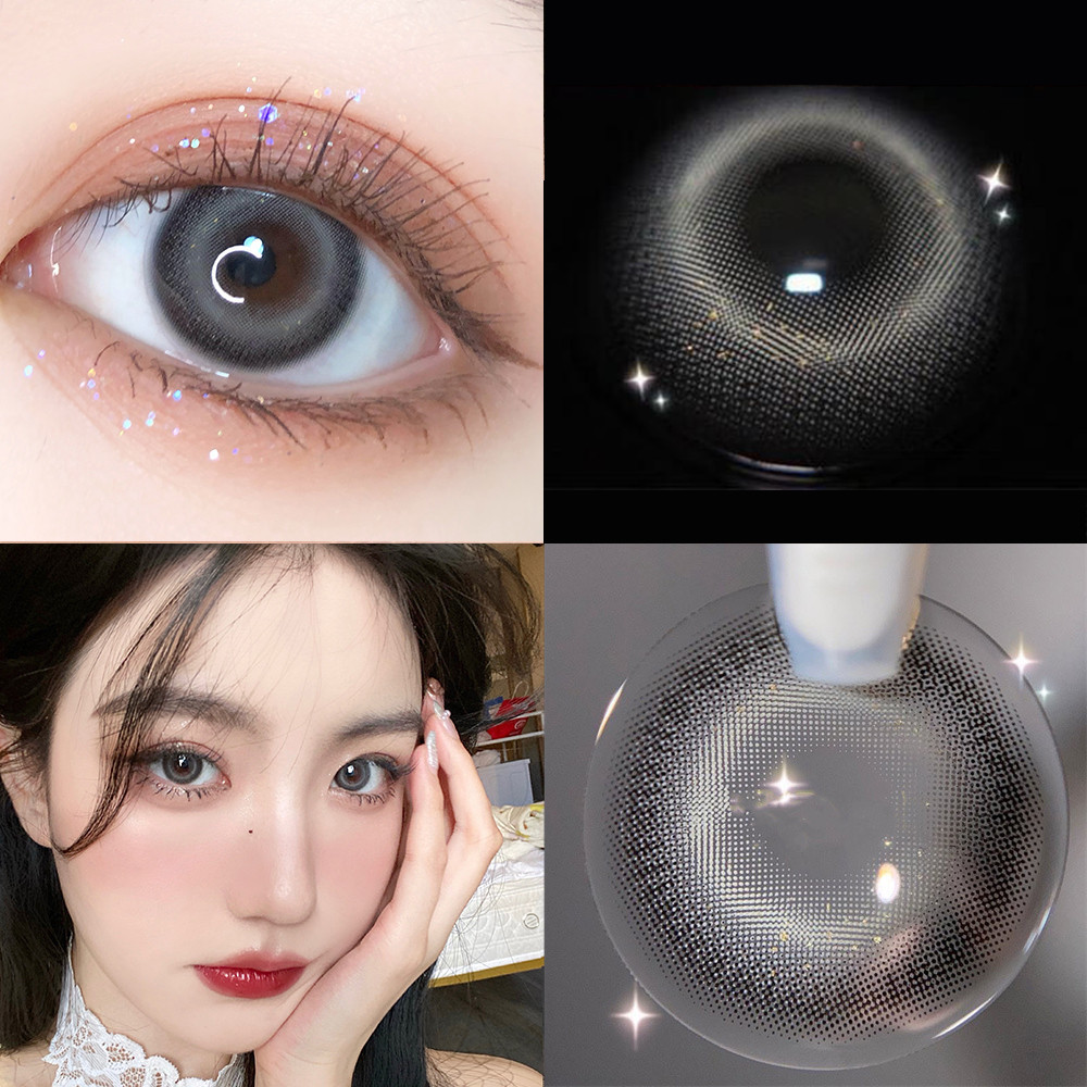 คอนแทคเลนส ์ สีดําธรรมชาติเกรด 1 คู ่ 14 มม . Softlens