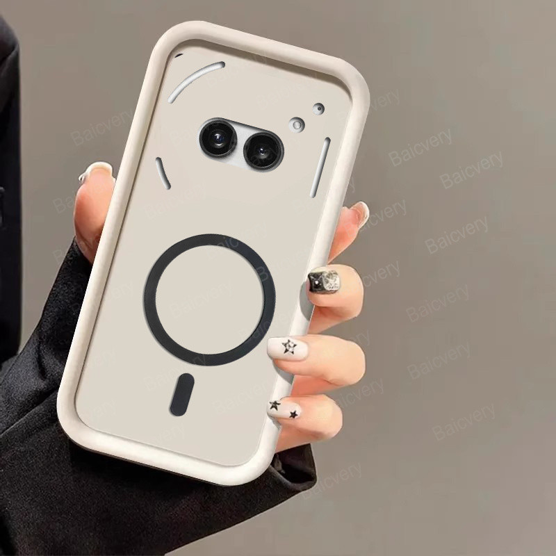 เคสโทรศัพท์ Nothing Phone 2a A142 คุณภาพสูงพร้อมสติกเกอร์ชาร์จไร้สายแม่เหล็กฝาครอบป้องกันกล้อง Soft TPU Cover