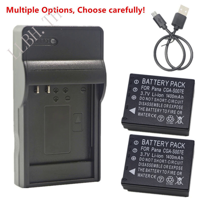 CGA-S007 Battery or Charger for Panasonic CGR-S007 DMW-BCD10 LUMIX DMC-TZ1 TZ2 TZ3 TZ4 TZ5 TZ1 TZ15 