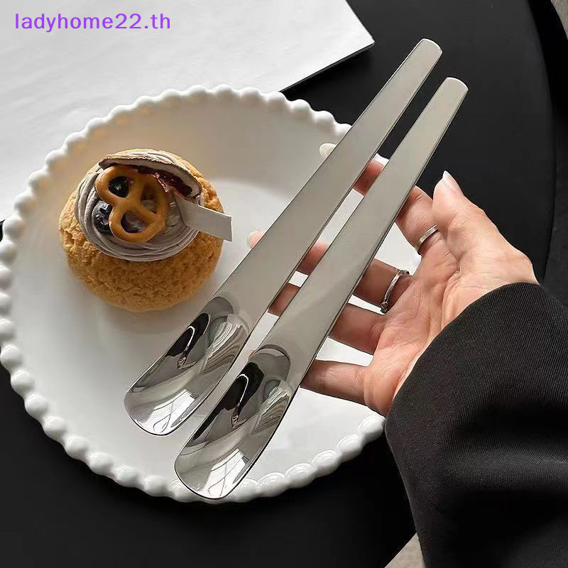 Doulady ช ้ อนสแตนเลสช ้ อนชายาวผสมกวนช ้ อนชากาแฟขนมหวานไอศกรีมบนโต ๊ ะอาหาร TH