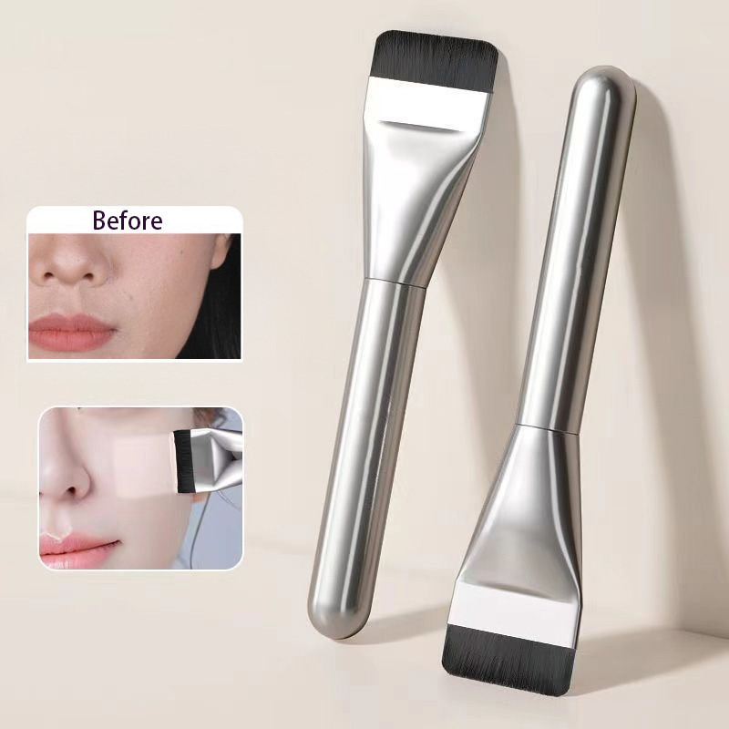 แปรงรองพื ้ นคําเดียว แปรงคอนซีลเลอร ์ แบน แปรงแต ่ งหน ้ า Docile แปรงหัวแบนสําหรับศิลปินแต ่ งหน ้ า