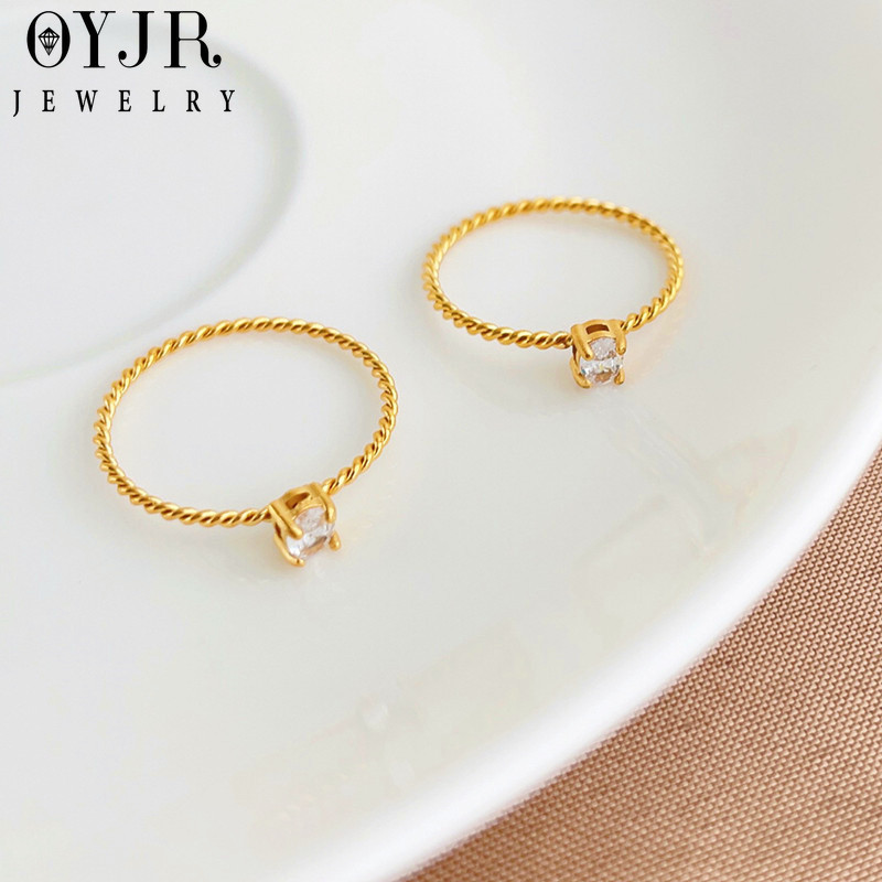 OYJR แหวนเพชรสวยๆ แหวนสแตนเลสแฟชั่นสำหรับผู้หญิง ราคา ถูกที่สุด ดีลบีเคเค แกลเลอรีภาพที่ 7