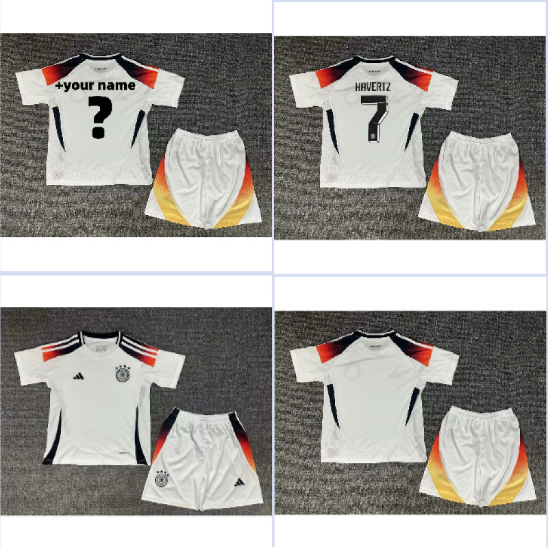 2024-25 European Cup Jersey Germany Home Football Jersey Soccer Jersi Kids Children Jersey Set