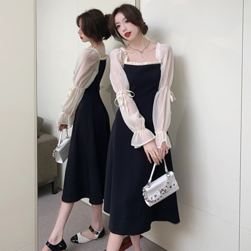 ติดตามรับ✔เดรสออกงาน เดรสเซ็กซี่✨ชุดเดรสไนท์คลับ✨ชุดการแสดง✈WDS14742023ฤดูร้อนสไตล์ฝรั่งเศสแขนยาวคอส