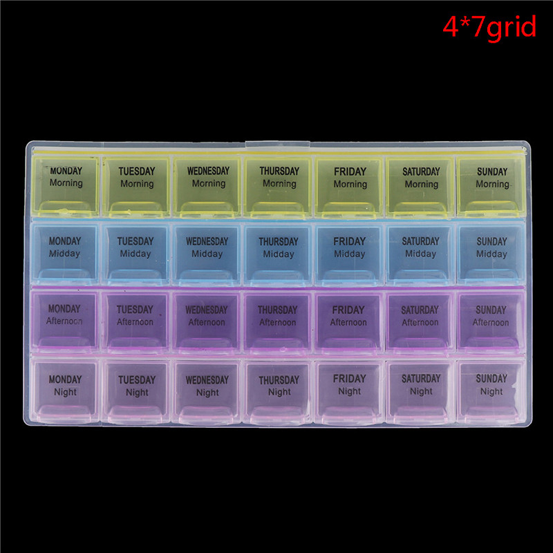Che 28 Cell Pill Box Whole Month Medicine Organizer Week 7 Days Tablet Storage Case TH