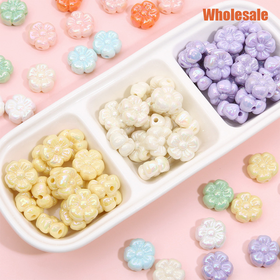 5ชิ้น19.5มิลลิเมตรยูวีสีชุบดอกพลัมหลวมลูกปัดอะคริลิลูกปัด ทําเอง สําหรับสร้อยข้อมือต่างหูเครื่องประดับทําอุปกรณ์วัสดุ
