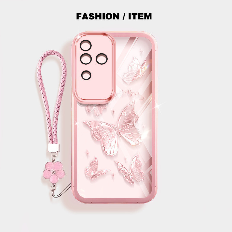 Ybd INS สไตล์เคสโทรศัพท์สําหรับ Vivo V40 Pro S18 Pro V30 Pro V30E Niche ปลอกผีเสื้อติดตั้งเลนส์ป้องกัน