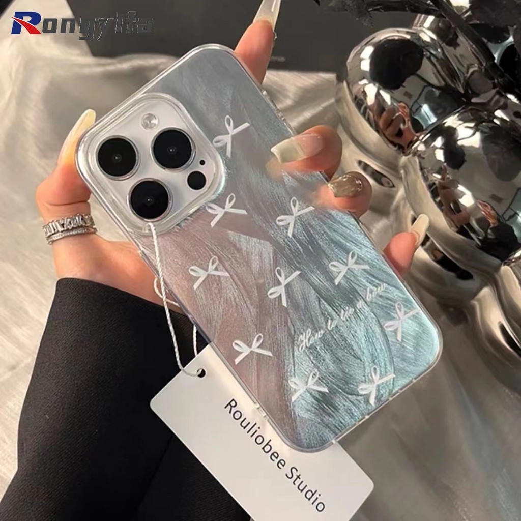 Ins สไตล์สีขาว Bow Bling เคสโทรศัพท์สําหรับ Realme 12 11 Pro Plus 12X 10 4G 9i 8 7 6 5 2 Pro 8i 7i 6
