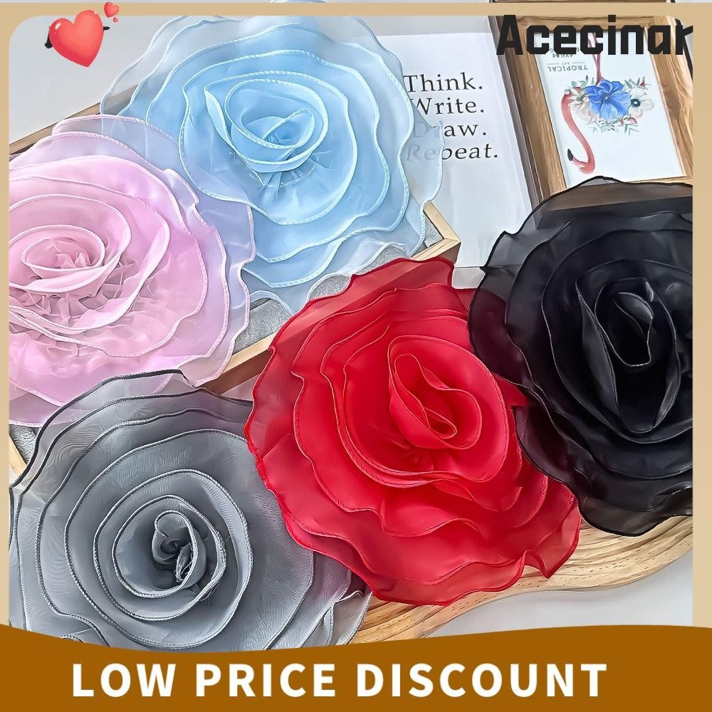 Acecinar Rose ดอกไม้ Patch, เสื้อผ้าชุดคอตกแต่ง Handmade ดอกไม้ Corsage, Organza DIY เข็มกลัดอุปกรณ์เสริมเย็บ Applique