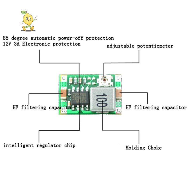 [mozh] 3A - ตัวควบคุมโวลต์ตัวแปลงสเต็ปดาวน์ 5V-23V ถึง 3.3V 6V 9V 12V
[TH] - รูปที่ 2