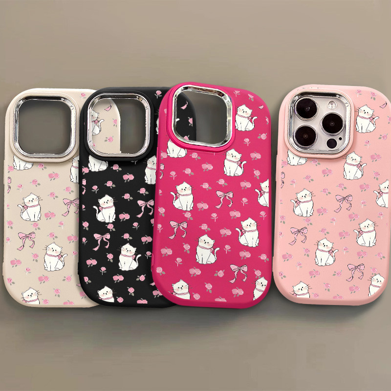 ความงามน ่ ารักแมวกันกระแทกสําหรับiPhone 15 14 13 12 11 Pro Max XS X XR 8 7 Plusซิลิโคนป ้ องกันปลอก