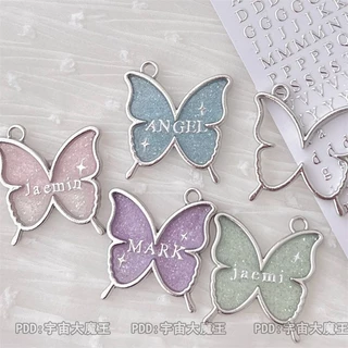 High-End Silver Letter สติกเกอร์ diy ตกแต่งสติกเกอร์เล็บสติกเกอร์ Blogger สไตล์เดียวกัน 3d สามมิติ Goo การ์ดอีพ็อกซี่จี้ตกแต่ง