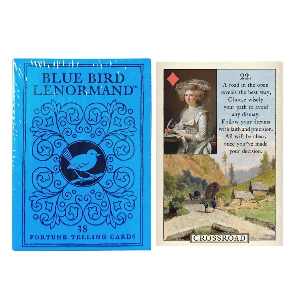 38 การ์ด blue bird lenormand ไพ่ออราเคิลภาษาอังกฤษรุ่น Divination ไพ่ทาโรต์สําหรับ Family Party Entertainment hontinth