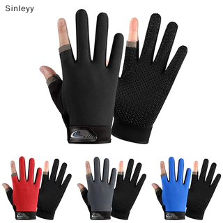 Nle ฤดูร้อนผู้ชายถุงมือตกปลาผู้หญิงสองนิ้วตัดชายหน้าจอสัมผัส Angling Anti-Slip Sun-Proof Breathable ขี่จักรยานฟิตเนสถุงมือ N