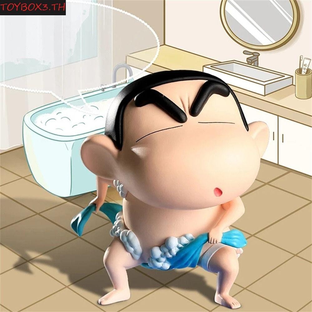 Toybox Crayon Shin Chan รูปของเล่นเด็กของขวัญวันเกิด Crayon Shin Chan Shinnosuke Nohara น่ารัก Pvc เครื่องประดับรถ