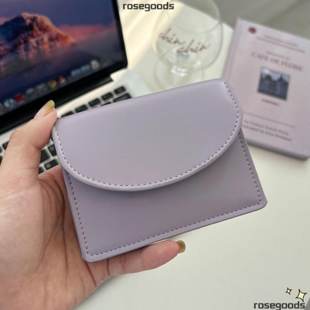 Rose กระเป๋าสตางค์ผู้หญิงหนังแท้ขนาดเล็กความจุขนาดใหญ่ RFID ผู้ถือบัตร