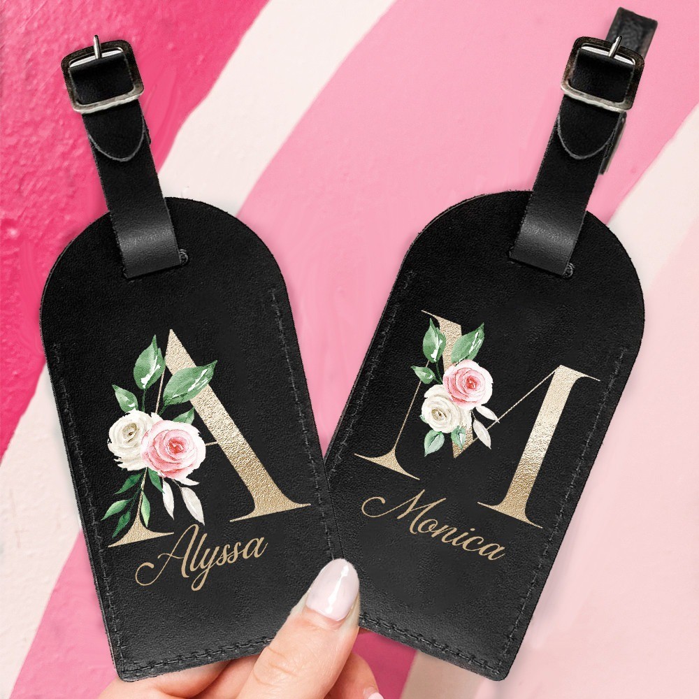 Personalised PU หนังกระเป๋าเดินทางแท็กเริ่มต้นชื่อกระเป๋าเดินทาง Identifier ป้าย Baggage Boarding กระเป๋าแท็ก Travel Accessorie ของขวัญ