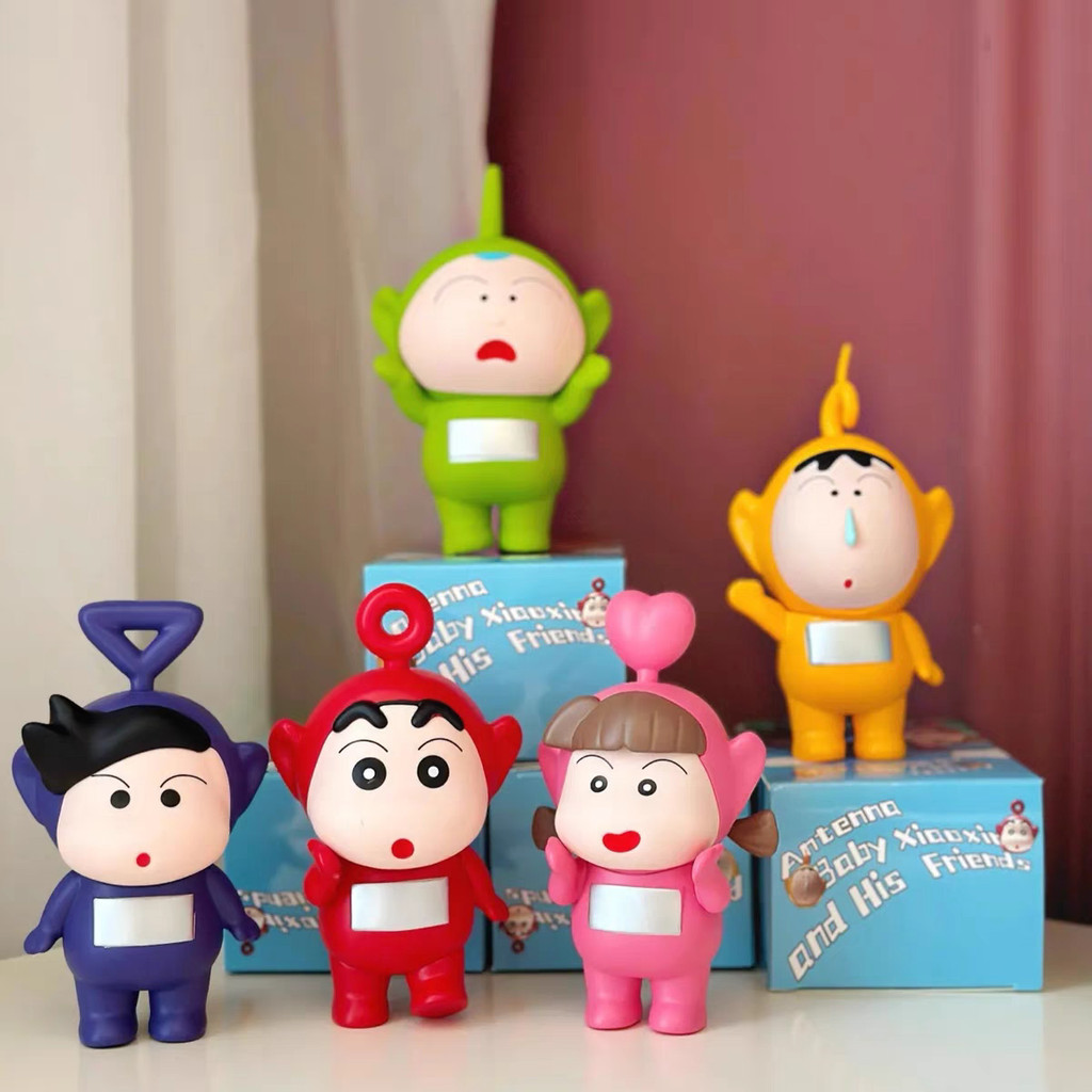 Crayon Shin-Chan Mystery Box cos Teletubbies สินค้าตุ๊กตาอินเทรนด์ของเล่นตัวเลขเดสก์ท็อปตกแต่งวันเกิด